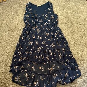 Altard state navy floral high low midi dress EUC